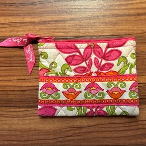 Women’s Pink and White Floral Small Change Purse